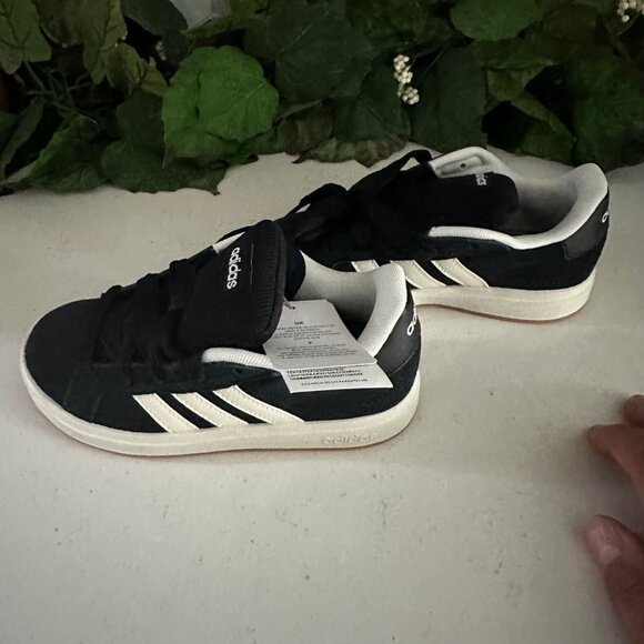 Adidas Grand Court 00s K Tennis Shoes 12K Black & White Unisex - Picture 6 of 8